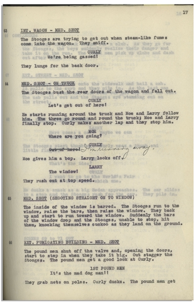 Moe Howard's 29pp. Script Dated April 1940 for The Three Stooges Film ''From Nurse to Worse'' -- With Numerous Annotations in Moe's Hand -- Very Good Condition